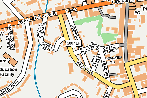 S80 1LP map - OS OpenMap – Local (Ordnance Survey)