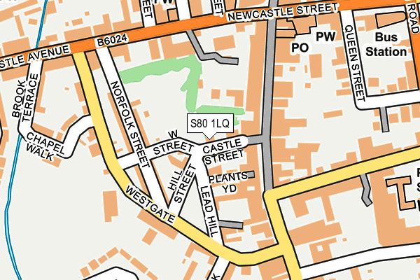 S80 1LQ map - OS OpenMap – Local (Ordnance Survey)