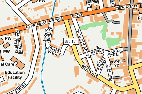 S80 1LT map - OS OpenMap – Local (Ordnance Survey)