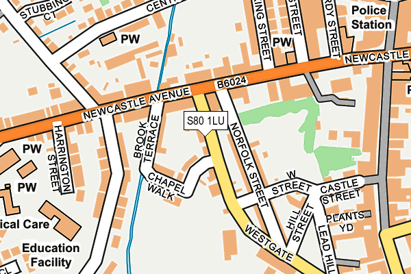 S80 1LU map - OS OpenMap – Local (Ordnance Survey)