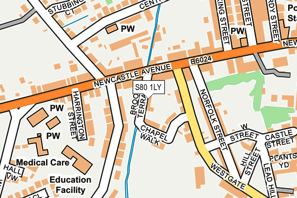 S80 1LY map - OS OpenMap – Local (Ordnance Survey)