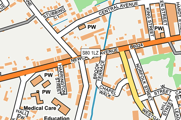 S80 1LZ map - OS OpenMap – Local (Ordnance Survey)