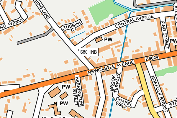 S80 1NB map - OS OpenMap – Local (Ordnance Survey)