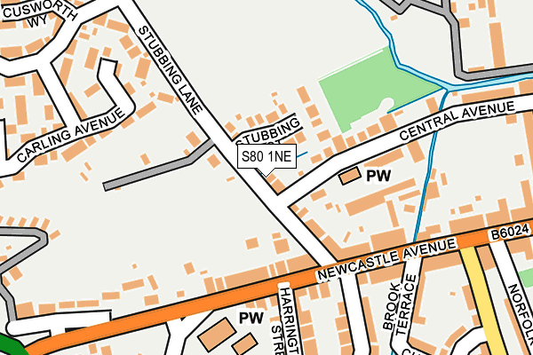 S80 1NE map - OS OpenMap – Local (Ordnance Survey)