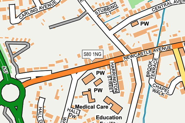 S80 1NG map - OS OpenMap – Local (Ordnance Survey)