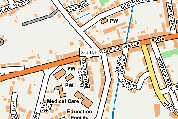 S80 1NH map - OS OpenMap – Local (Ordnance Survey)