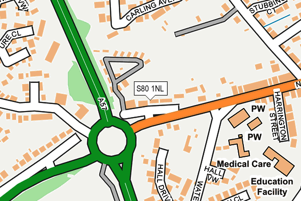 S80 1NL map - OS OpenMap – Local (Ordnance Survey)