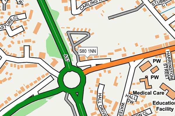 S80 1NN map - OS OpenMap – Local (Ordnance Survey)