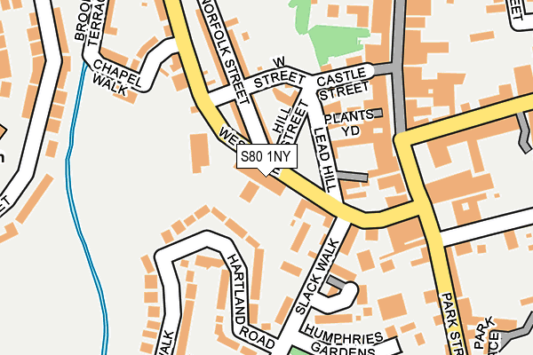 S80 1NY map - OS OpenMap – Local (Ordnance Survey)
