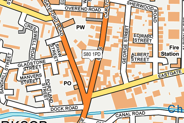 S80 1PD map - OS OpenMap – Local (Ordnance Survey)