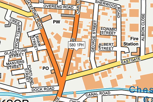 S80 1PH map - OS OpenMap – Local (Ordnance Survey)