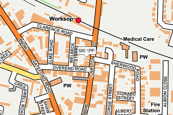 S80 1PP map - OS OpenMap – Local (Ordnance Survey)