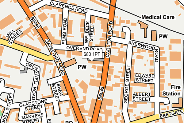 S80 1PT map - OS OpenMap – Local (Ordnance Survey)