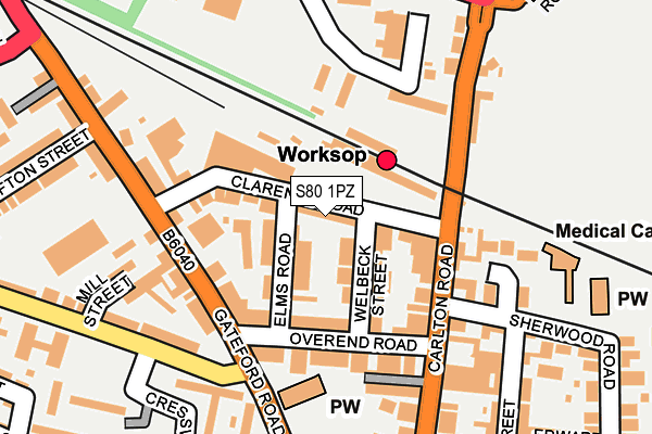 S80 1PZ map - OS OpenMap – Local (Ordnance Survey)