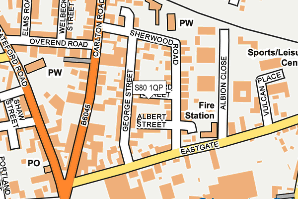 S80 1QP map - OS OpenMap – Local (Ordnance Survey)