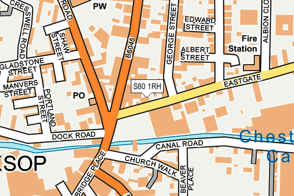 S80 1RH map - OS OpenMap – Local (Ordnance Survey)