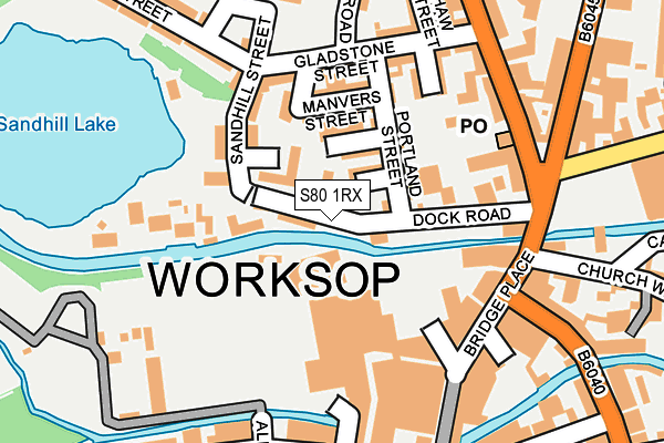 S80 1RX map - OS OpenMap – Local (Ordnance Survey)