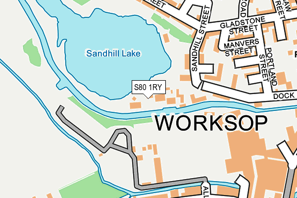 S80 1RY map - OS OpenMap – Local (Ordnance Survey)