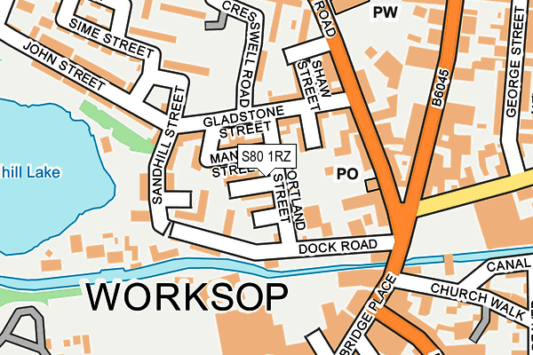 S80 1RZ map - OS OpenMap – Local (Ordnance Survey)