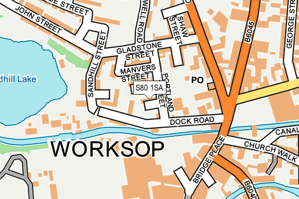 S80 1SA map - OS OpenMap – Local (Ordnance Survey)