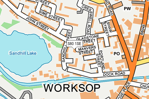 S80 1SE map - OS OpenMap – Local (Ordnance Survey)