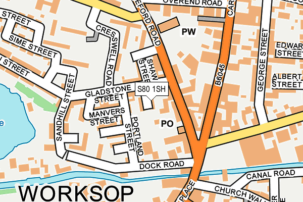 S80 1SH map - OS OpenMap – Local (Ordnance Survey)