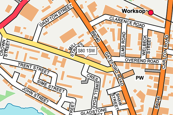 S80 1SW map - OS OpenMap – Local (Ordnance Survey)