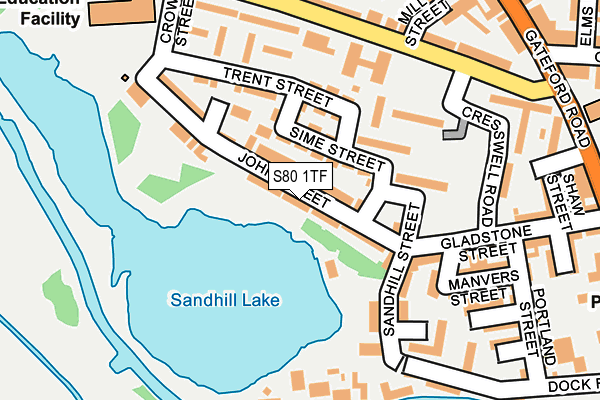 S80 1TF map - OS OpenMap – Local (Ordnance Survey)