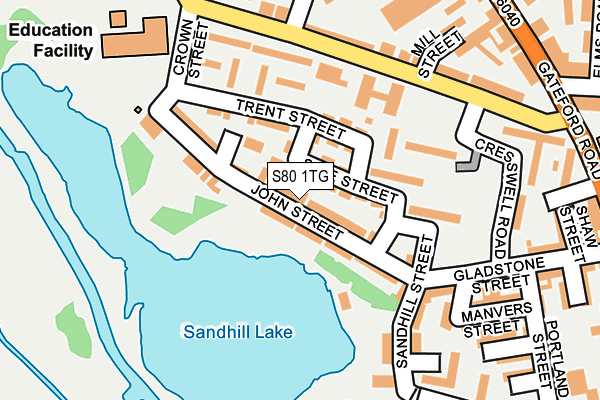 S80 1TG map - OS OpenMap – Local (Ordnance Survey)