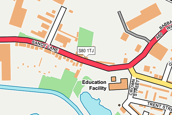 S80 1TJ map - OS OpenMap – Local (Ordnance Survey)