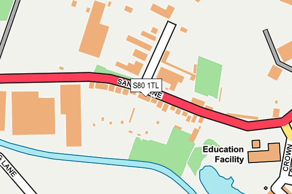 S80 1TL map - OS OpenMap – Local (Ordnance Survey)