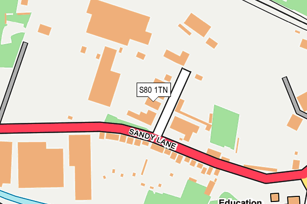 S80 1TN map - OS OpenMap – Local (Ordnance Survey)