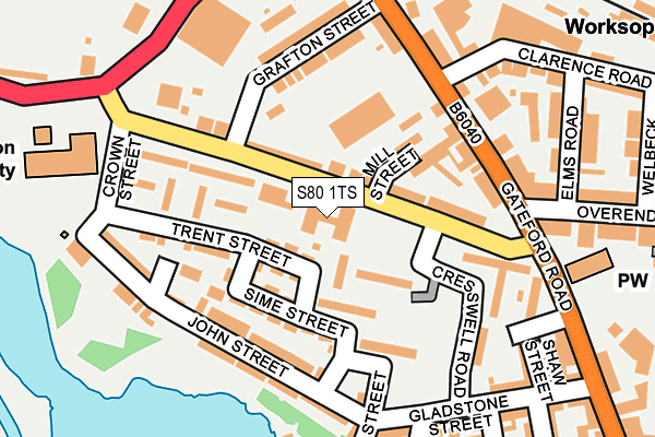 S80 1TS map - OS OpenMap – Local (Ordnance Survey)