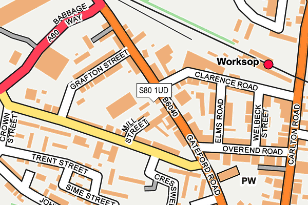 S80 1UD map - OS OpenMap – Local (Ordnance Survey)