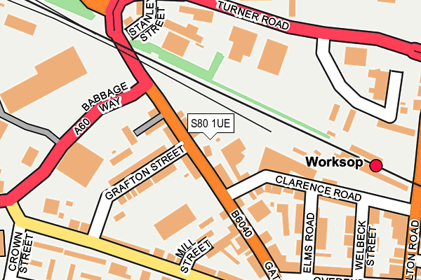 S80 1UE map - OS OpenMap – Local (Ordnance Survey)