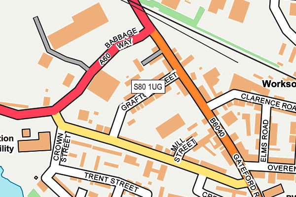 S80 1UG map - OS OpenMap – Local (Ordnance Survey)
