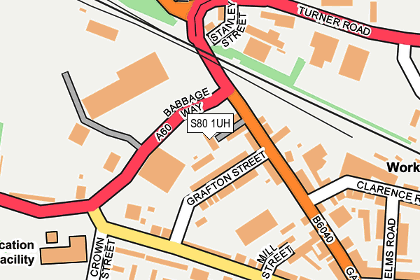 S80 1UH map - OS OpenMap – Local (Ordnance Survey)