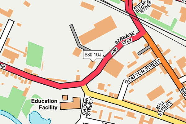 S80 1UJ map - OS OpenMap – Local (Ordnance Survey)