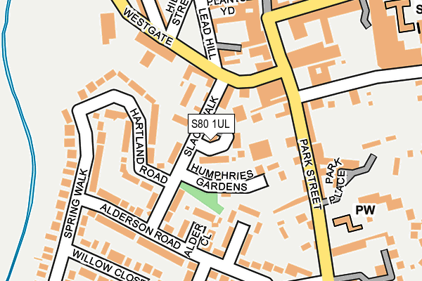 S80 1UL map - OS OpenMap – Local (Ordnance Survey)