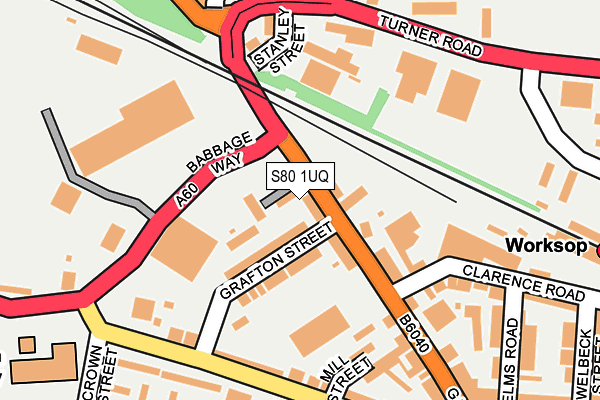 S80 1UQ map - OS OpenMap – Local (Ordnance Survey)