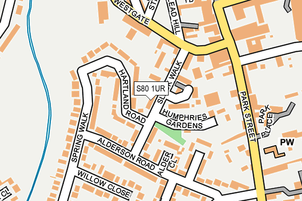 S80 1UR map - OS OpenMap – Local (Ordnance Survey)