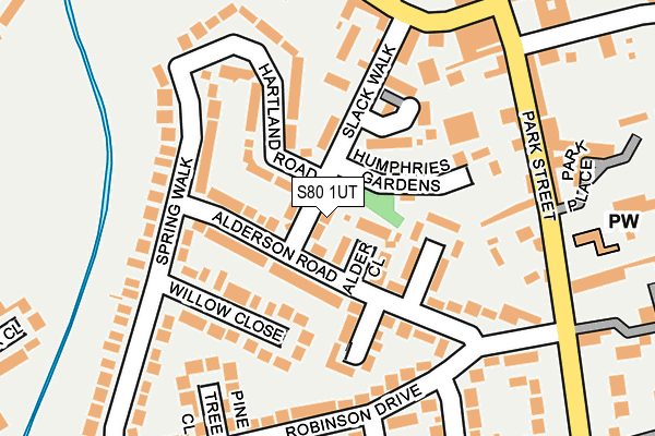 S80 1UT map - OS OpenMap – Local (Ordnance Survey)