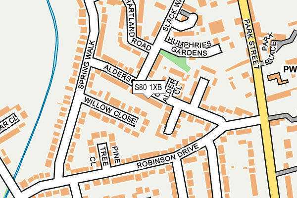 S80 1XB map - OS OpenMap – Local (Ordnance Survey)