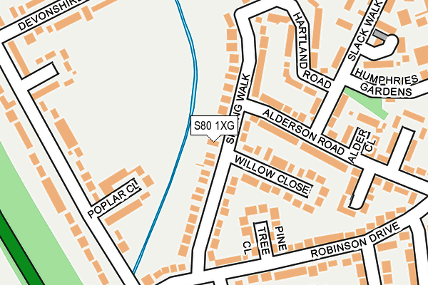 S80 1XG map - OS OpenMap – Local (Ordnance Survey)