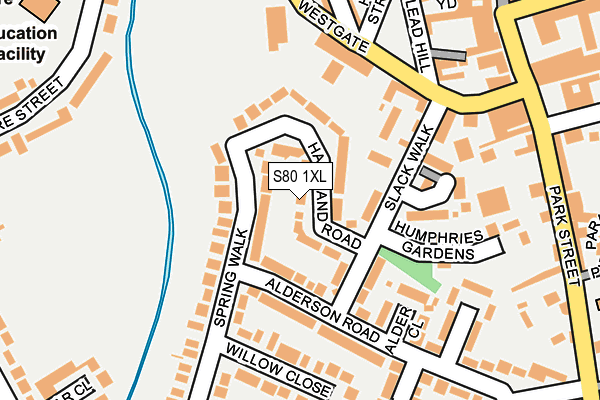 S80 1XL map - OS OpenMap – Local (Ordnance Survey)