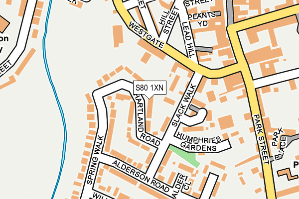 S80 1XN map - OS OpenMap – Local (Ordnance Survey)