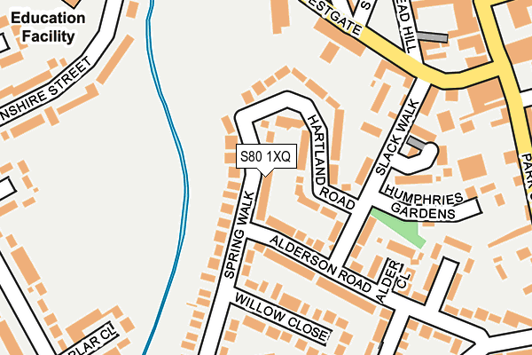 S80 1XQ map - OS OpenMap – Local (Ordnance Survey)