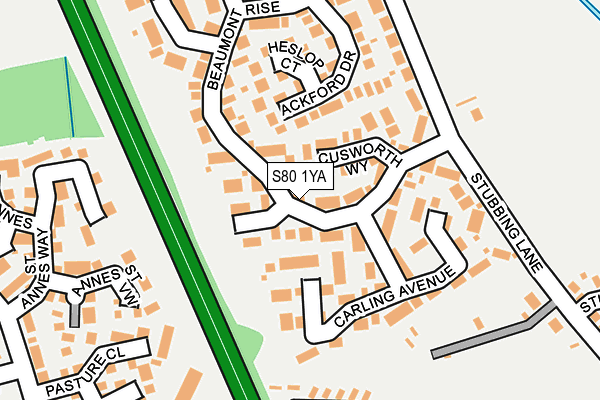 S80 1YA map - OS OpenMap – Local (Ordnance Survey)