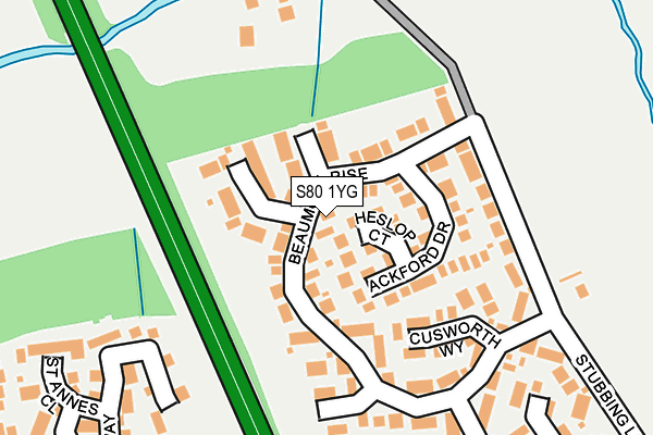 S80 1YG map - OS OpenMap – Local (Ordnance Survey)