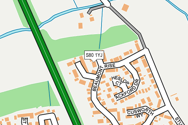 S80 1YJ map - OS OpenMap – Local (Ordnance Survey)